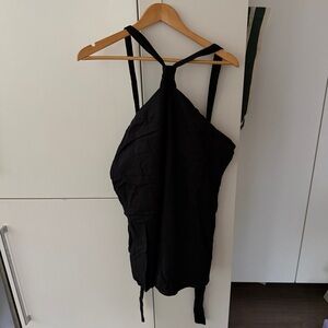 Peppermayo Black Linen Mini Dress